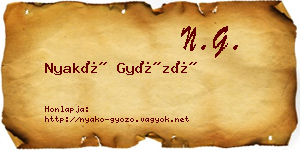 Nyakó Győző névjegykártya